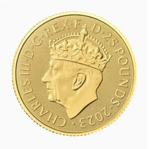 Royal Mint, 2023 The Coronation of His Majesty King Charles III (Royal Cypher) 1/4 oz .9999 Gold Coin