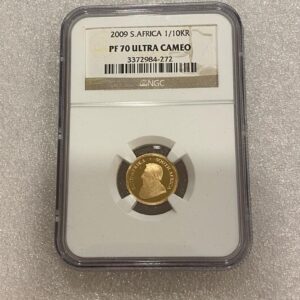 South African Mint, 2009 Krugerrand 1/10 oz Gold Proof Coin NGC PF70 Ultra Cameo