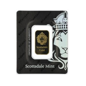 Scottsdale Mint, Lion 10 Gram Gold Bar in Assay