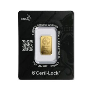 Scottsdale Mint, Lion 5 Gram Gold Bar in Assay