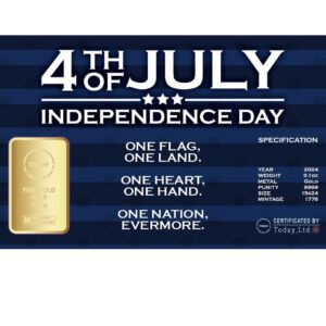 Today Ltd, 2024 4th of July Independent Day 1/10 oz Gold Bar in Assay