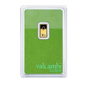 Valcambi Suisse, 1 Gram Gold Bar in Green Assay