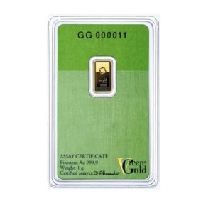 Valcambi Suisse, 1 Gram Gold Bar in Green Assay