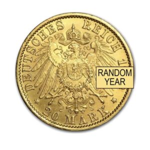 German Gold 20 Mark Gold Coin (Random Year)