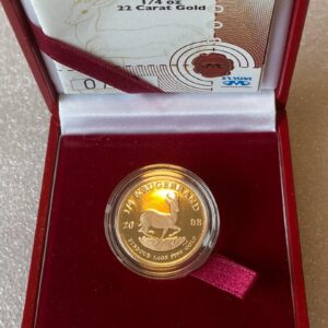 South Africa Mint, 2008 Krugerrand 1/4 oz Gold Proof Coin in red box