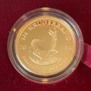 South Africa Mint, 2015 Krugerrand 1/4 oz Gold Proof Coin in red box