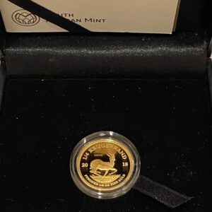 South Africa Mint, 2018 Krugerrand 1/4 oz Gold Proof Coin with Privy Mark - Armistice