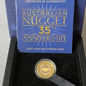 Perth Mint, 2021 Australia Nugget 35th Anniversary 1/4 oz Gold Proof Coin