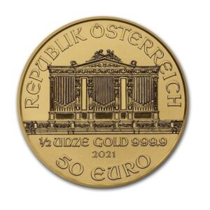 Austria Mint, 2021 Philharmonic 1/2 oz Gold Coin