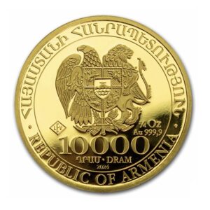 Armenia, 2024 Noah’s Ark 10,000 Dram 1/4 oz Gold Coin in Capsule