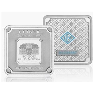 Geiger Edelmetalle Original Square 10 Gram Silver Bar