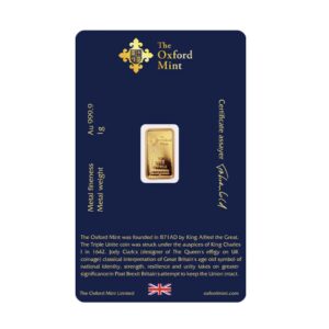 Oxford Mint, Britannia 1 Gram Gold Bar in Assay