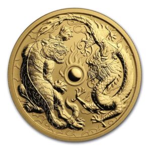 Perth Mint, 2019 Australia Chinese Myths & Legends Series Dragon & Tiger .9999 1 oz Gold Coin