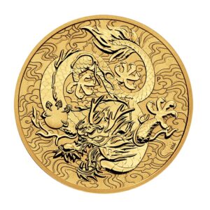 Perth Mint, 2022 1 oz Australia Chinese Myths & Legends Series Dragon .9999 Gold Coin BU