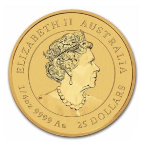 Perth Mint, 2022 Australia Lunar Series III Year of the Tiger 1/4 oz Gold Coin