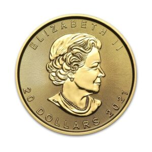 Royal Canadian Mint, 2021 Maple Leaf 1/2 oz Gold Coin Queen Elizabeth II