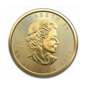 Royal Canadian Mint, Maple Leaf 1 oz Gold Coin 2023 Queen Elizabeth II