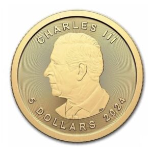 Royal Canadian Mint, 2024 Canadian Maple Leaf 1/10 oz Gold Coin King Charles III