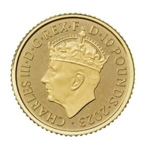 Royal Mint, 2023 The Coronation of His Majesty King Charles III (Royal Cypher) 1/10 oz .9999 Gold Coin