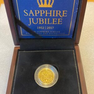 Royal Mint, 2017 Queen Elizabeth II Sapphire Jubilee £1 Gold Proof Coin