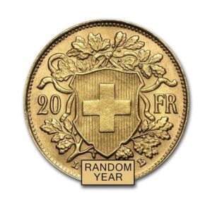 Swiss Gold 20 Francs Helvetia Coin (Random Year)