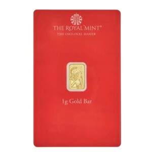 Royal Mint, Henna Design Britannia 1 Gram Gold Bar in Assay