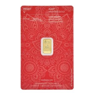 Royal Mint, Henna Design Britannia 1 Gram Gold Bar in Assay