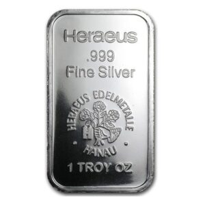 Heraeus, 1 oz Silver Minted Bar