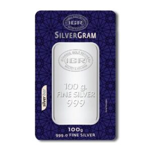 IGR 100 Gram Silver Bar in Assay