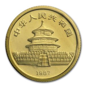 China Mint, 1987 Panda 1/20 oz Gold Coin