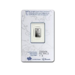 Pamp Suisse, Lady Fortuna 1 Gram Palladium Bar in Assay (Coming Soon)