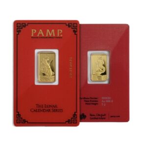 Pamp Suisse, 2020 Lunar Rat 5 Gram Gold Bar in Assay