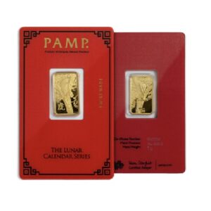 Pamp Suisse, 2022 Lunar Tiger 5 Gram Gold Bar in Assay