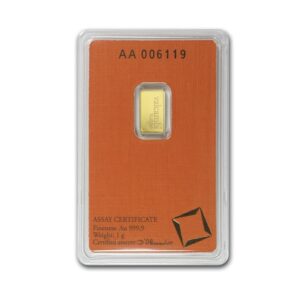 Valcambi Suisse, 1 Gram Gold Bar in Orange Assay