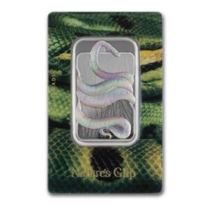 Pamp Suisse, 2024 Niue 1 oz Silver Nature's Grip Green Anaconda $2 Bar in Assay