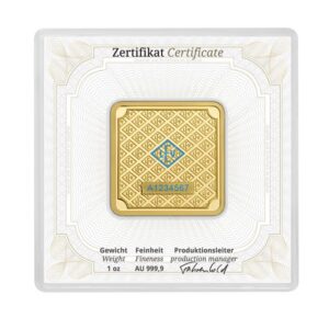 Geiger Edelmetalle, Original Square 1 oz Gold Minted Bar (ETA end Nov)