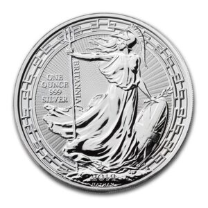 Royal Mint, 2019 Britannia Oriental Border 1 oz Silver Coin in Capsule