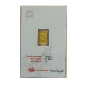 Gold Bar 1g PAMP “Switzerland – Eagle”