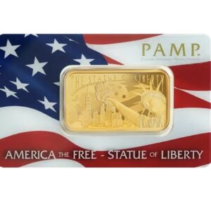 Pamp Suisse, American The Free - Statue of Liberty 1 oz  Gold Bar in Assay (Coming Soon)