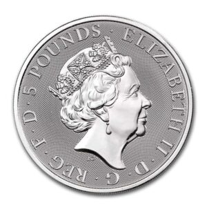 Royal Mint, 2021 2 oz United Kingdom Queen's Beast Completer Silver Bullion Coin