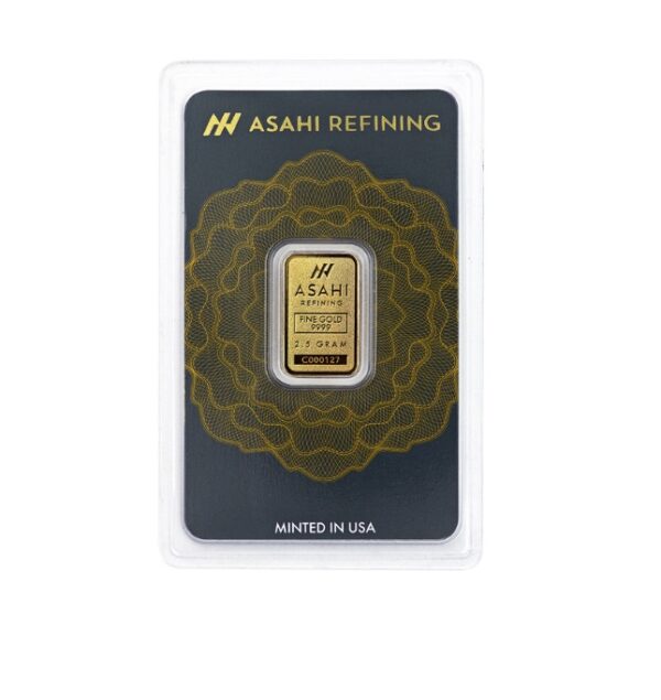 Asahi Refining, 2.5 Gram Gold Bar in Assay (Restocking)