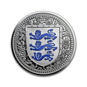 2018 1 oz Silver British Royal Arms of England Gibraltar Reverse Proof Coins (Blue)