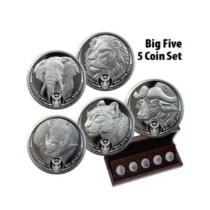 South Africa Mint, 2019-2021 South African Big Five 5-Coin Silver Proof Set