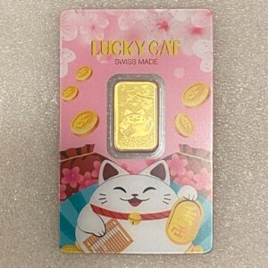 Lucky Cat 5 Gram Gold Bar by Pamp