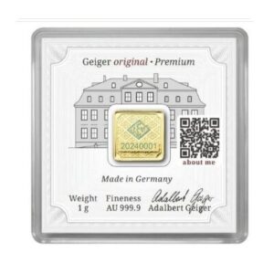 Geiger Edelmetalle, Original Square 1 Gram Gold Bar in Capsule - Canadian Flag (Coming Soon)