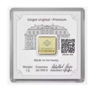 Geiger Edelmetalle, Original Square 1 Gram Gold Bar in Capsule - USA Flag (Coming Soon)