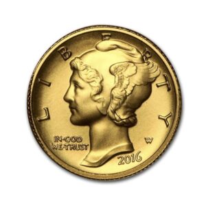 US Mint, 2016-W 1/10 oz Gold Mercury Dime Centennial (w/OGP)