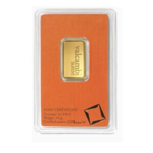 Valcambi Suisse, 10 Gram Gold Bar in Orange Assay