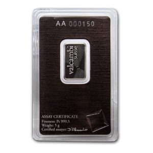 Valcambi Suisse, 5 Gram Platinum Bar (ETA end Sep)