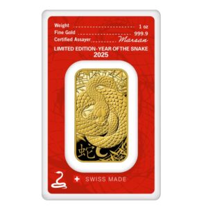 Argor-Heraeus, 2025 Lunar Year of the Snake 1 oz Gold Bar